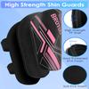 BROTOU Shin Guards Soccer Kids 4-16, Youth Soccer Shin Guards, Adjustable Straps Shin Pads Protection Equipment with Ankle and Leg Calf Protection (XS, Black&Pink) view 2