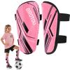 BROTOU Shin Guards Soccer Kids 2-18, Youth Soccer Shin Guards, Adjustable Straps Shin Pads Protection Equipment with Ankle and Leg Calf Protection (XS, Pink) view 1