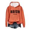 MOGUI Bruh Aka Mom Shirt Sweatshirts Bruh Aka Mom Shirts Casual Vintage Tshirts Funny Crewneck Pullover Orange, Small view 1