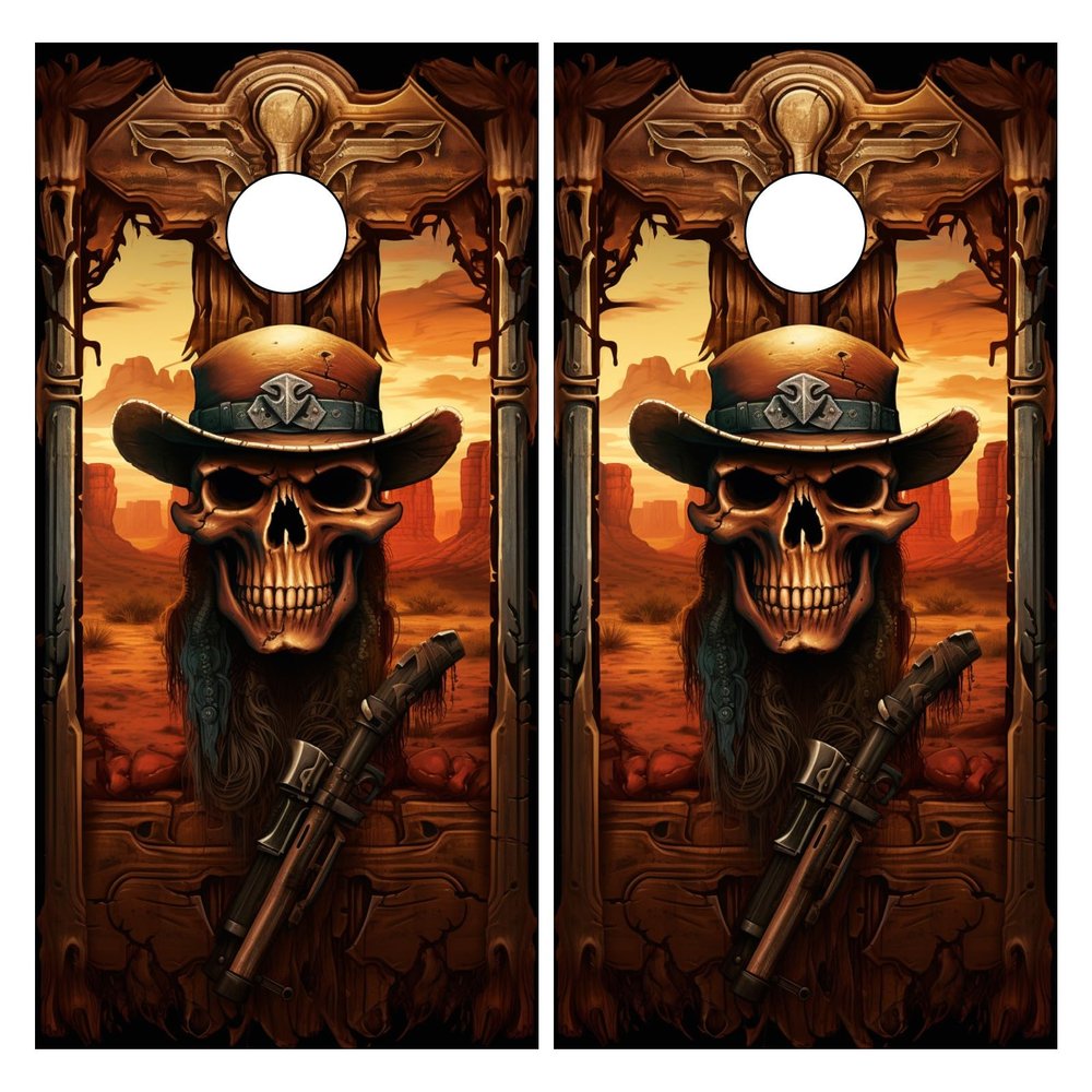 HANGNOW Cornhole Board Wraps & Decals Transform Your Cornhole Game with Stylish Customization Explore a Variety of Cornhole Board Wraps Decals and Game Stickers for a Unique Touch Skull