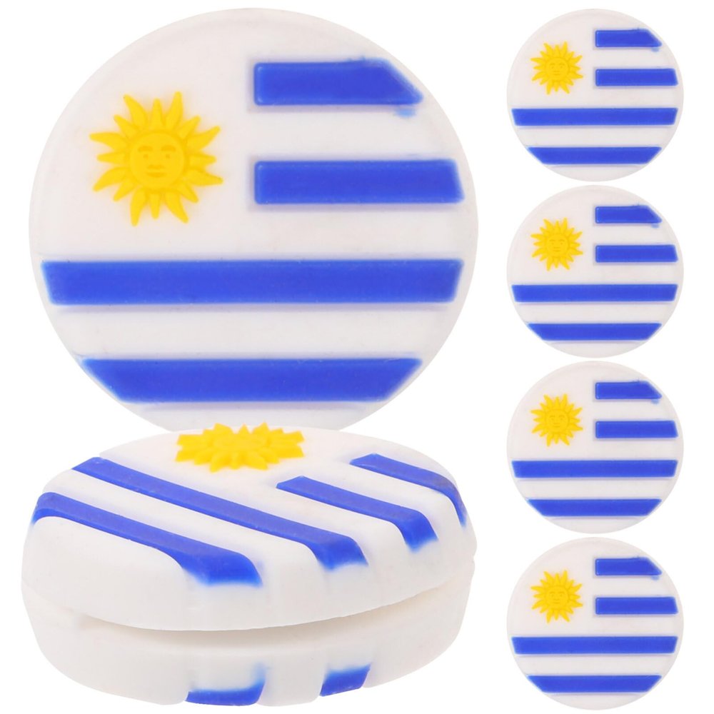 Happyyami 6pcs Tennis Racket Dampener Uruguay Flag Vibration Dampener Silicone Cartoon Tennis Racquet Shock Absorbers Gift for Tennis Supplies
