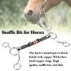 Acouto Horse Bit, Horse Chew Stainless Steel Gag Bit with Black Steel Mouth, Snaffle Bits for Horses Double Jointed Wire Wrapped 5.5 Inch Mouth for Training Equestrian Equipment view 4