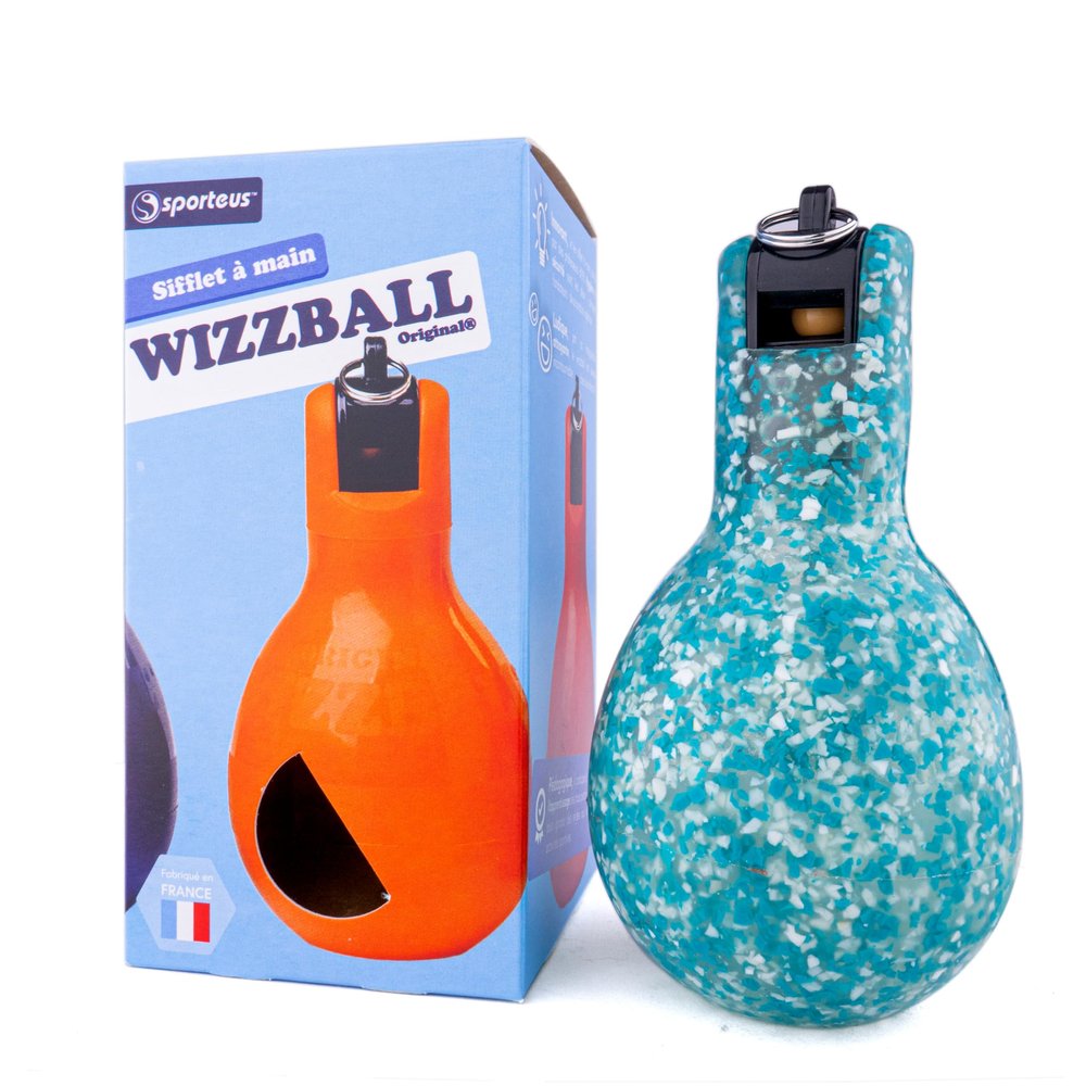 HAEST Wizzball Hand Whistle for Sports | Push Mechanism, Granular Design | Durable, Hygienic Referee Whistle for Coaches | Ideal for Sports Classes, Training | Easy Handling | Turquoise