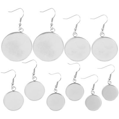 NUOBESTY 10pcs Vintage Bezel Tray Earring Bases for Jewelry Making Pendant Hooks and Fashionable Earring Accessories for Crafting Unique Designs