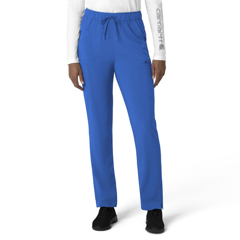 Carhartt Force Cross-Flex Women's Straight Leg Cargo Scrub Pant - Royal, 2X