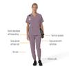 Carhartt Force Cross-Flex Women's Cargo Jogger Scrub Pant - Lavender Mist, 3X Petite view 3