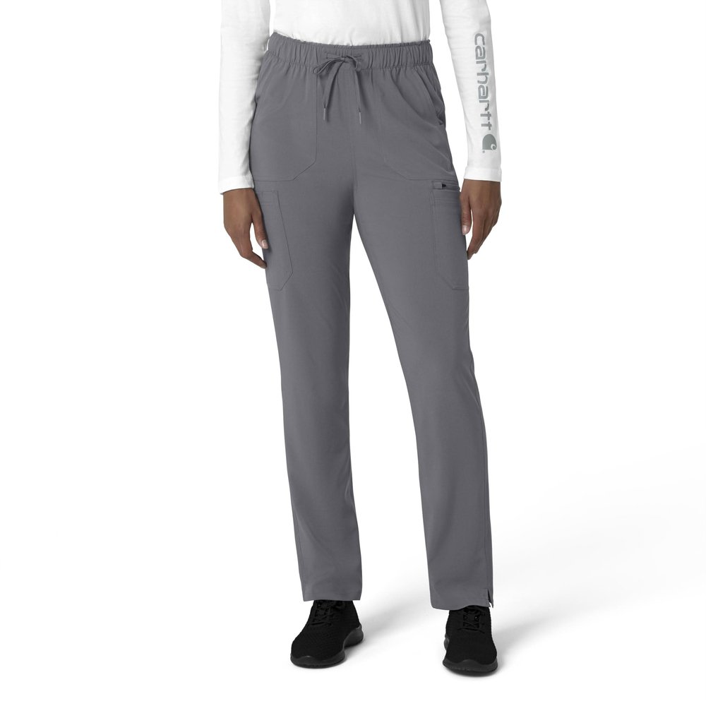 Carhartt Force Cross-Flex Women's Straight Leg Cargo Scrub Pant - Pewter, 3X Tall