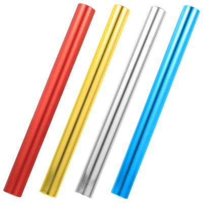 Happyyami 4pcs Track and Field Outdoor Sports Sticks Sticks for Relay Races Field Race Outdoor Tools Lightweight Relay Sticks Racing Car Child Sporting Goods Aluminum Alloy