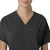 Carhartt Force Cross-Flex Women's Oversized V-Neck Scrub Top - Black, 3X view 3