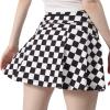 Qpfkw Black and White Checkerboard Women's Skorts Skirts High Waisted Golf Pleated Skirts for Running Pickleball Workout Medium view 1