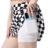 Qpfkw Black and White Checkerboard Women's Skorts Skirts High Waisted Golf Pleated Skirts for Running Pickleball Workout Medium view 2