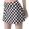 Qpfkw Black and White Checkerboard Women's Skorts Skirts High Waisted Golf Pleated Skirts for Running Pickleball Workout Medium view 3