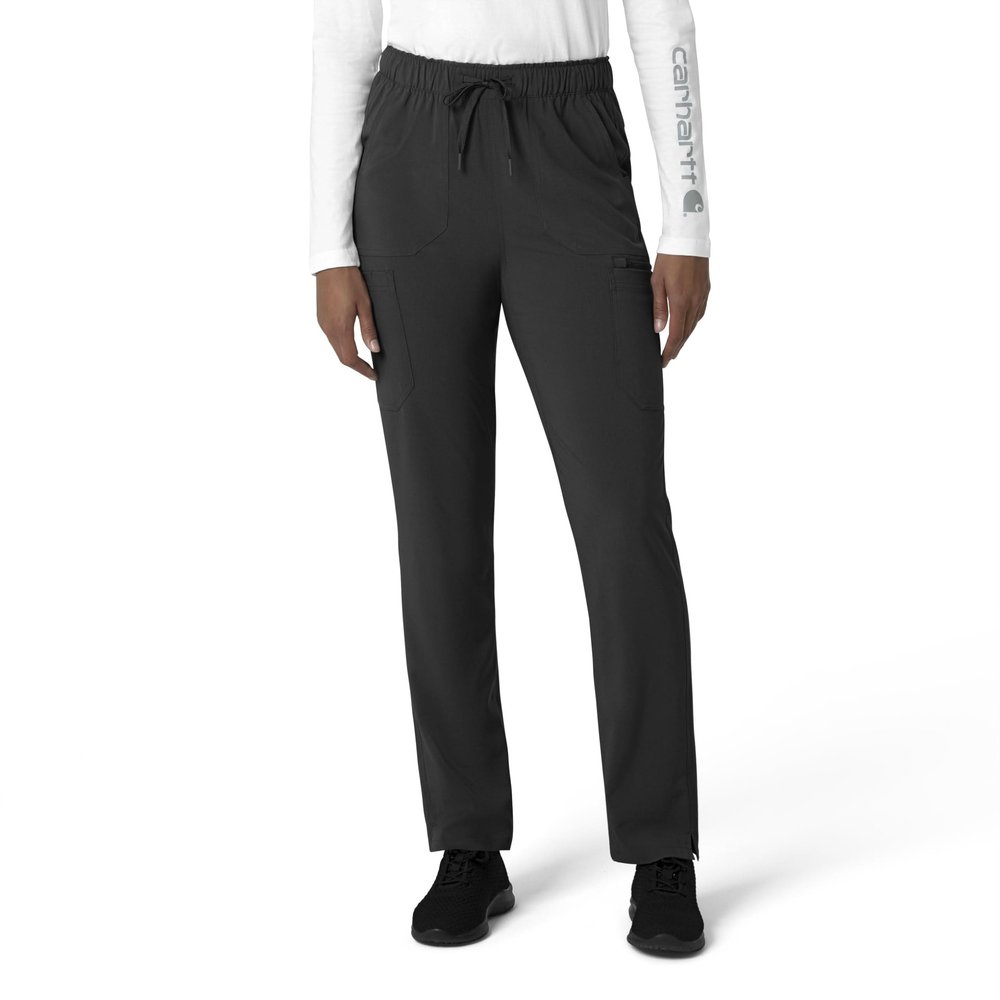Carhartt Force Cross-Flex Women's Straight Leg Cargo Scrub Pant - Black, 3X Tall