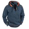 Mens 1/4 Sweatshirts Military Tactical Fleece Hoodies Adventure Cargo Jacket Athletic Outdoor Pullover Drawstring Tops view 1