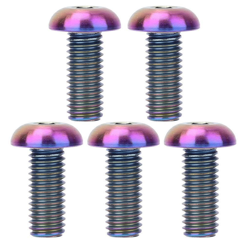 Gavigain 5Pcs Water Bottle Bolts for Bike, Titanium Alloy M5*12 Bicycle Water Bottle Cage Bolts, M5*10 Disc Brake Screws (M5*12 Color)