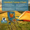 Backyard Expressions Luxury Heated Portable Camp Chair - Blue/Grey - Great for Camping, Sports and The Beach view 4