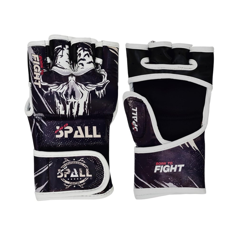 Spall Pro US Muay Thai MMA Boxing Gloves for Men & Women - Pro Training Sparring Punching Gloves - Kickboxing Heavy Bag Workout Leather Boxing Gloves (BTF-Black, L/XL)