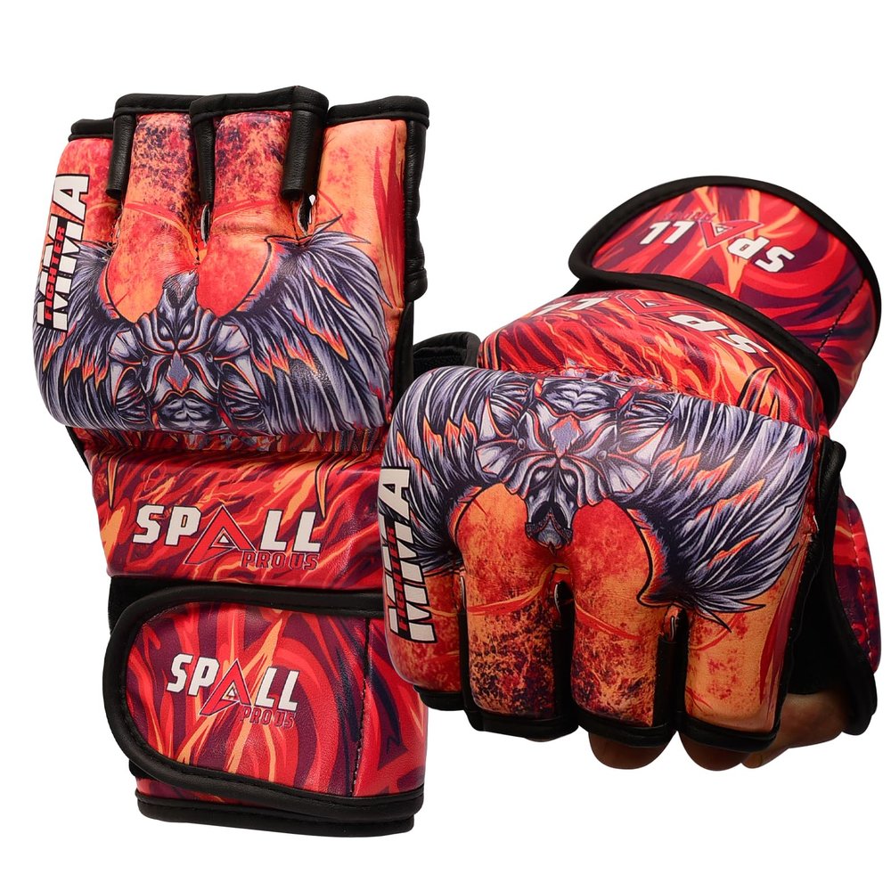 Spall Pro US Muay Thai MMA Boxing Gloves for Men & Women - Pro Training Sparring Punching Gloves - Kickboxing Heavy Bag Workout Leather Boxing Gloves (HF-Multi, L/XL)