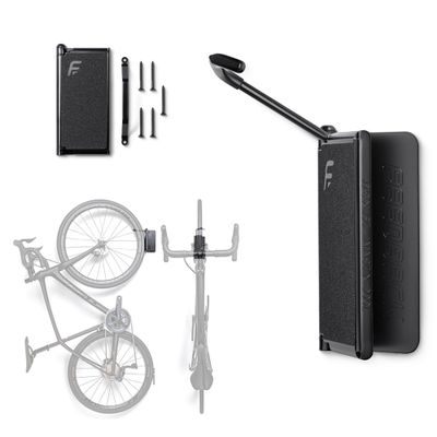 Feedback Sports | Velo Hinge 2.0 (Single) Pivoting Swivel Bike Wall Mount | Vertical Bicycle Hanger | Garage Fold Away Bike Hook | Road, Gravel, Mountain Bike Compatible