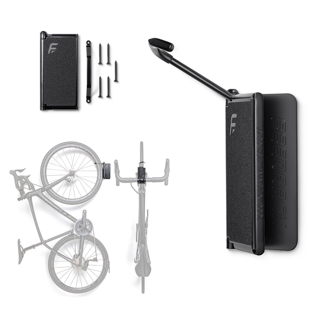 Feedback Sports | Velo Hinge 2.0 (Single) Pivoting Swivel Bike Wall Mount | Vertical Bicycle Hanger | Garage Fold Away Bike Hook | Road, Gravel, Mountain Bike Compatible