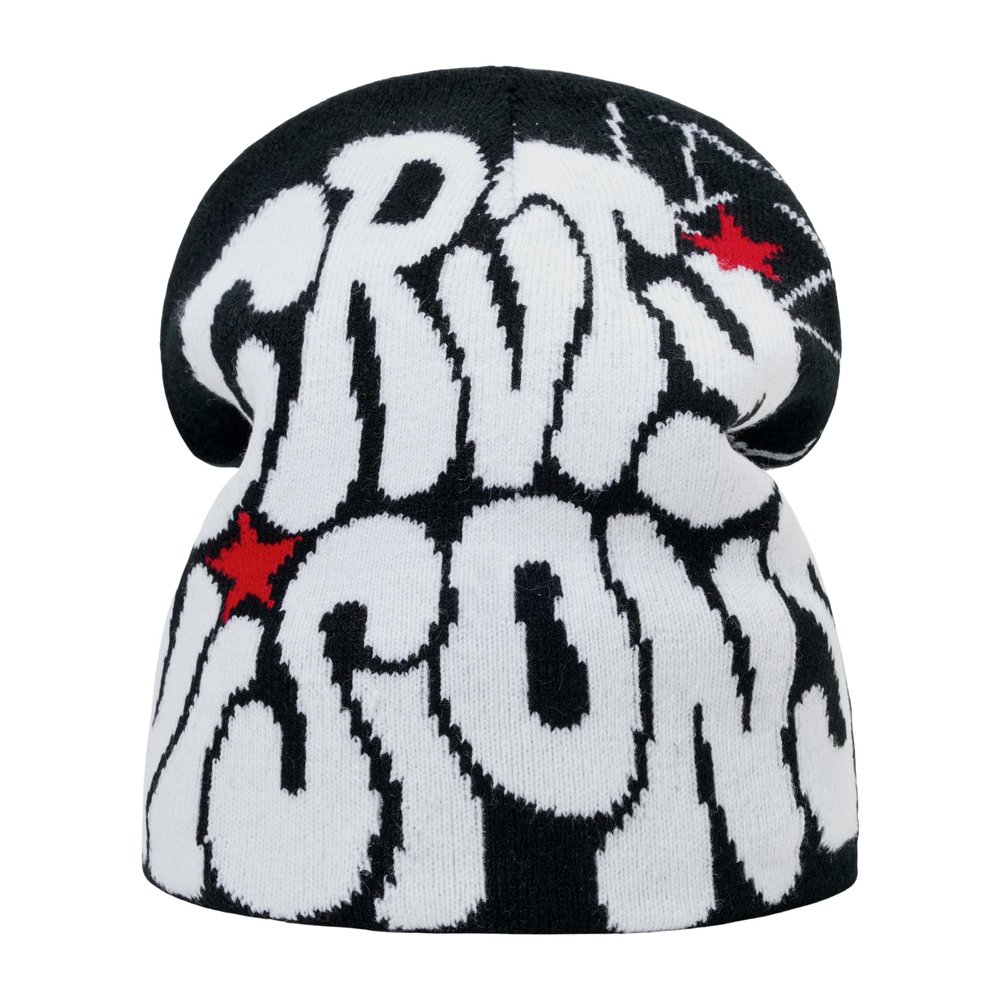2THESTARS Y2K Beanie for Men Women Knitted Hat Winter Cap Gothic Spider Design Warm Casual Skullies Cold Weather Knit Outdoor - Black