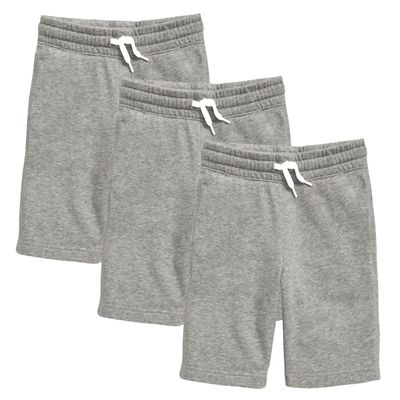 Andrew Scott Boys Basketball Shorts | Casual - Athletic Sport Drawstring Pull On Cotton Shorts | Multi Packs & Colors (US, Alpha, X-Small, Regular, Grey)