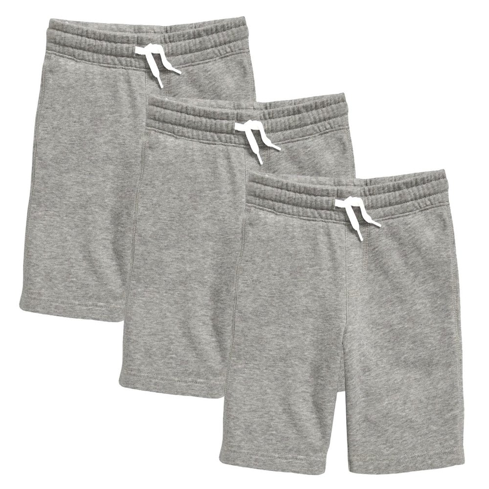 Andrew Scott Boys Basketball Shorts | Casual - Athletic Sport Drawstring Pull On Cotton Shorts | Multi Packs & Colors (US, Alpha, X-Small, Regular, Grey)