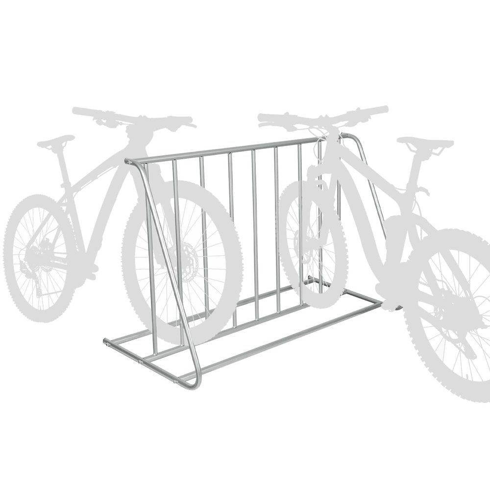 MyGift Large 54 Inch Silver Metal Double-Sided Grid Bike Rack Stand, Freestanding Bicycle Storage Holder for Garage or Outdoor Parking with 6-Bicycle Capacity
