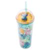 Silver Buffalo Disney Lilo and Stitch Aloha Tropical Leaves Pattern Dome Glitter Top Travel Tumbler, 24 Ounces view 2