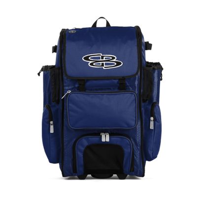 Boombah Rolling Superpack Baseball/Softball Gear Bag - 23-1/2" x 13-1/2" x 9-1/2" - BRSP2C23 Royal Blue - Telescopic Handle - Holds 4 Bats - Wheeled Version