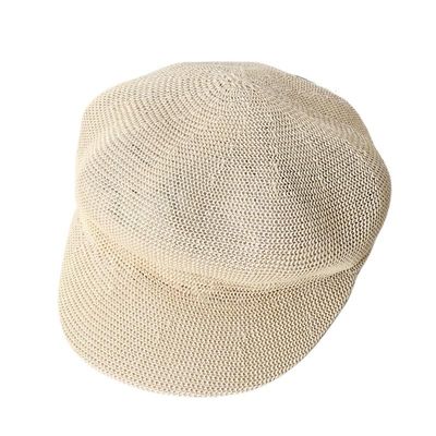 AMnooL Women's Summer Newsboy Hat - Adjustable and Breathable Straw Beret Cap with Short Brim for Casual (Color : Beige, Size : One Size)