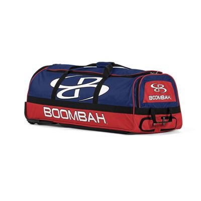 Boombah Brute Rolling Bat Bag - 35" x 15" x 12-1/2" - BBR2C23 Royal/Red - Holds 4 Bats and Room for Gear - Wheeled Bag