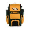 Boombah Rolling Superpack Baseball/Softball Gear Bag - 23-1/2" x 13-1/2" x 9-1/2" - BRSP2C23 Dark Green/Gold - Telescopic Handle - Holds 4 Bats - Wheeled Version