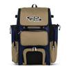 Boombah Superpack Bat Pack - Backpack Version (no wheels) - Holds up to 4 Bats - BPSPC23 Navy/Vegas Gold - For Baseball or Softball view 1