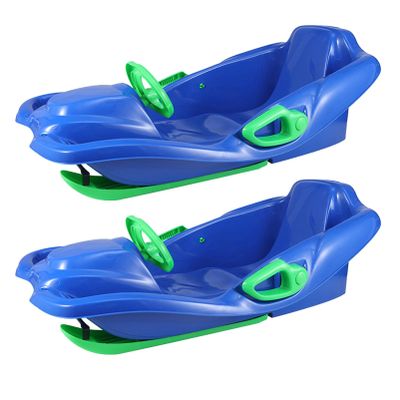 Children's Sledges, Thickened Double Sledges, Sledges with Backrests, Plastic Sledges, Double-Handle Sledges