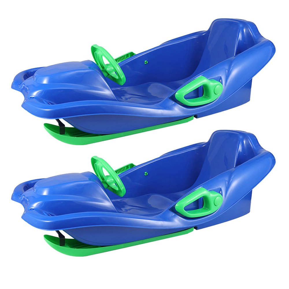 Children's Sledges, Thickened Double Sledges, Sledges with Backrests, Plastic Sledges, Double-Handle Sledges