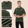 MOHEEN Men's Short Sleeve Solid Golf Shirts Moisture Wicking Dry Fit Performance Classic Fit Polo Shirts(Army Green,4XL) view 4