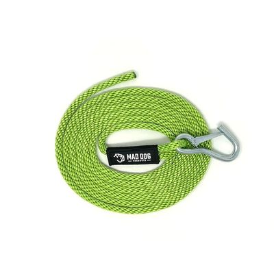 Mad Dog Products Fresh Water Launch Line with Clip 3/8" x 25' Solid Braid Lime Jet Ski Dock Line Boat Accessory for Waverunner, Seadoo, Kayak, PWC