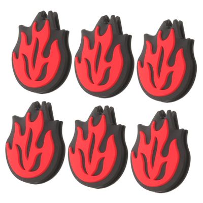 HANABASS 6pcs Fire Shaped Tennis Racket Dampener Red Silicone Shock Absorbers for Vibration Reduction