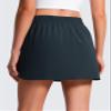CRZ YOGA High Waisted Dolphin Golf Skirts for Women - Mini Lined A Line Tennis Casual Skort with Side Pockets True Navy X-Small view 2
