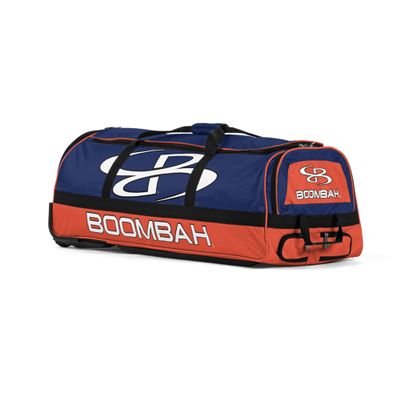 Boombah Brute Rolling Bat Bag - 35" x 15" x 12-1/2" - BBR2C23 Royal/Orange - Holds 4 Bats and Room for Gear - Wheeled Bag
