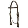 HILASON Western Horse Genuine Leather Headstall Bridle Engraved German Silver Concho Brown view 1