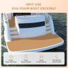 Hjdeck EVA Foam Boat Flooring Sheet 47.2"x16.1" Self-Adhesive Non-Slip Decking for Yacht, Kayak, Swimming Pool, RV Stairs - Marine Carpet Cushioning Helm Pad view 2