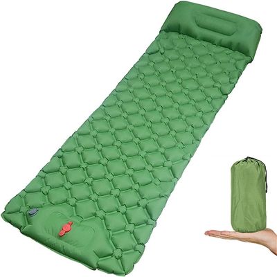MDybf Inflatable Mattress with Pillows Travel Mat Folding Bed Ultralight Air Cushion Hiking Trekking Equipment (Color : Green)