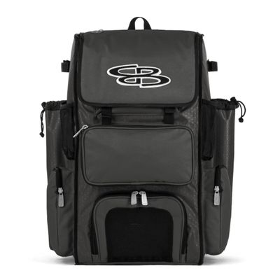 Boombah Superpack Bat Pack - Backpack Version (no wheels) - Holds up to 4 Bats - BPSPC23 Charcoal - For Baseball or Softball