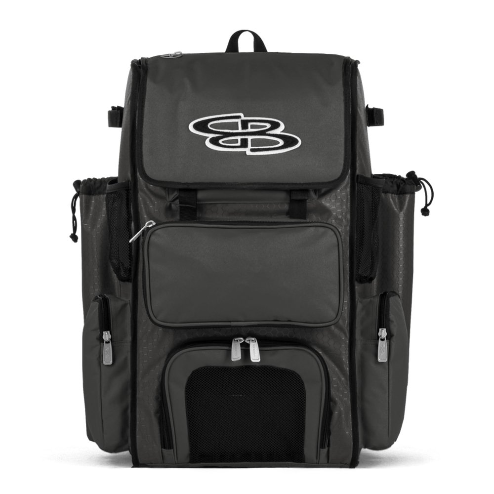Boombah Superpack Bat Pack - Backpack Version (no wheels) - Holds up to 4 Bats - BPSPC23 Charcoal - For Baseball or Softball