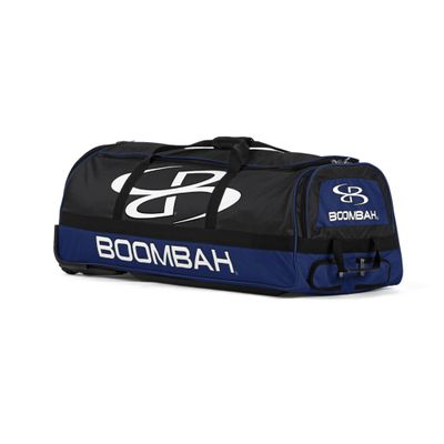 Boombah Brute Rolling Bat Bag - 35" x 15" x 12-1/2" - BBR2C23 Black/Royal - Holds 4 Bats and Room for Gear - Wheeled Bag