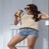 Disamer Cap Sleeve Knit Sweater Tops Sleeveless Vest 2026 Spring Clothes Oversized Summer Tank Trendy Short Sleeve T Shirts,Line Apricot,Small view 2