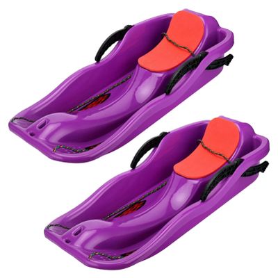 Children's Sledge, Thickened Double Sledge, Winter Sledge, Double Handle Sledge Board, Anti-Freezing Wear Sledge