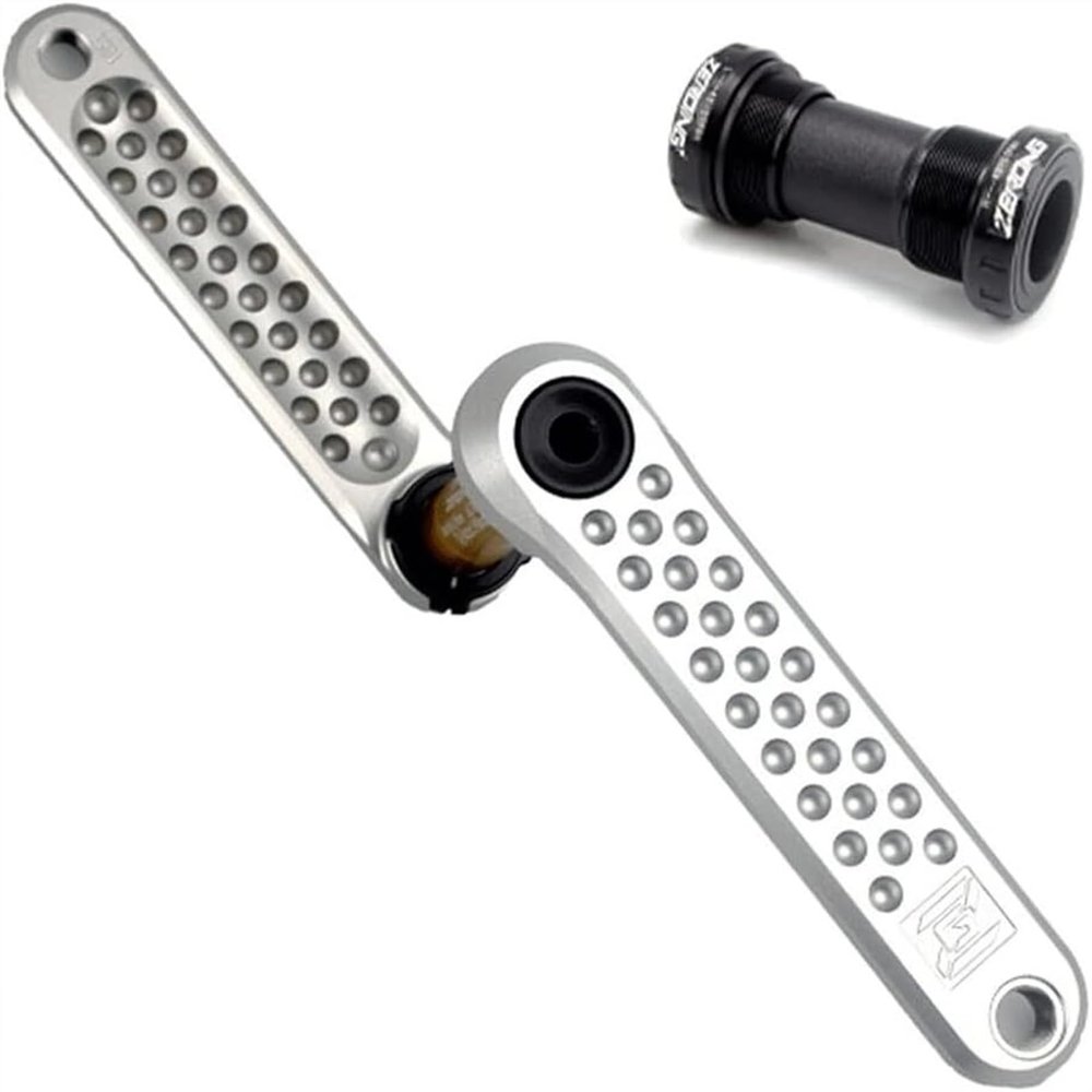 170mm Bike Crank Arm Set Hollow Integrated Crankset Aluminum Alloy Cranks with (Size : 170mm)